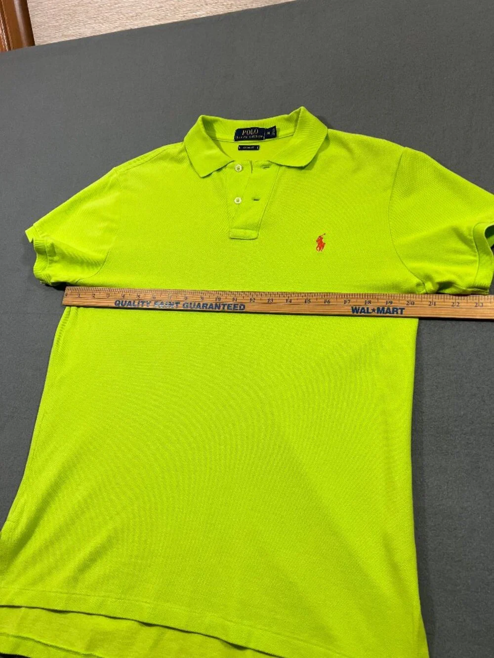 Polo Ralph Lauren Lime Green Pink Pony Custom Fit Pique Polo Shirt Medium